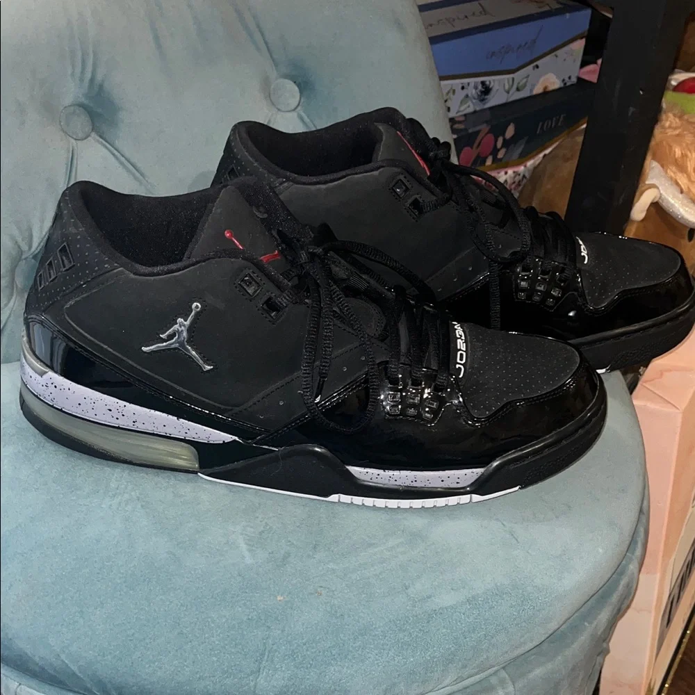 Jordan Men’s Black Sneakers with Red Jumpman Accents